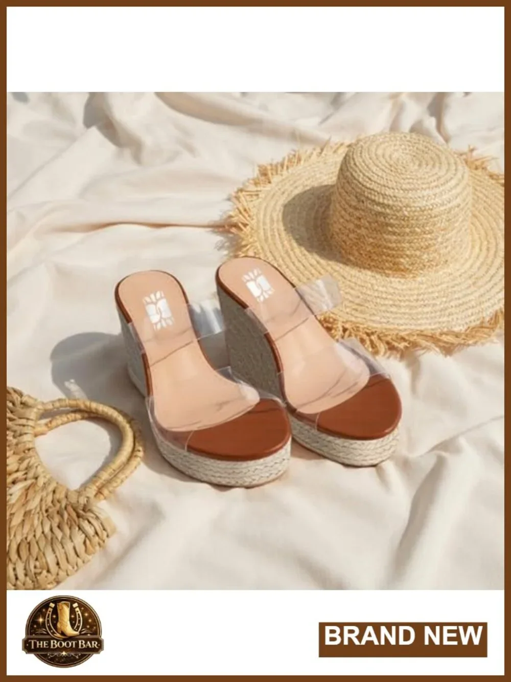 Espadrille Wedge Sandals, Open Toe Platform Slides, High Wedge Heel for